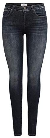 Only Onlpower-Royal Hw Push Up Skinny DNM EXT Jeans pour Femme, Jean Noir, 34 FR/XS/L