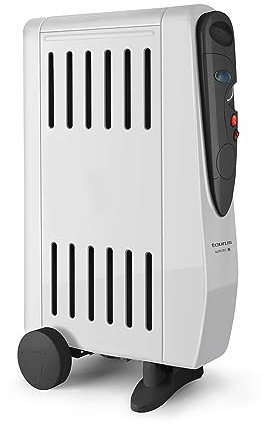 Taurus - Ölradiator, 1500 W, 3 Leistungsstufen, doppelter Effekt: Strahlung und Konvektion, Thermostat, integrierter Luftbefeuchter, Rollen und Tragegriff, Kabelaufwickler, Grau