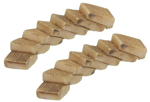 sourcing map Escaleras de Piedra en Miniatura Pasos Dobles Micro Bonsái Casa de Muñecas para Acuario Decoración de Paisaje Jardín Gris 2 Unidades