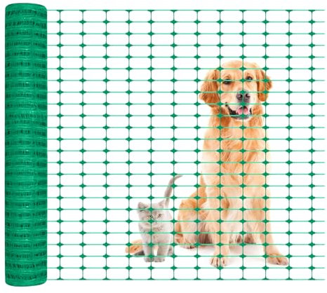 SUBTLETY Valla de seguridad de plástico de 80 ㎡, para perros, de plástico, para animales de granja, para jardín, piscina, rancho (1 x 80 m, verde)