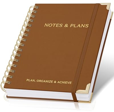 ZICOTO Aesthetic Daily Planner And Notebook With Hourly Schedule - Aesthetic Spiral To do List Notepad For Work/Home to Organize Tasks And Appointments - Stylish School/Office Supplies Book For Women