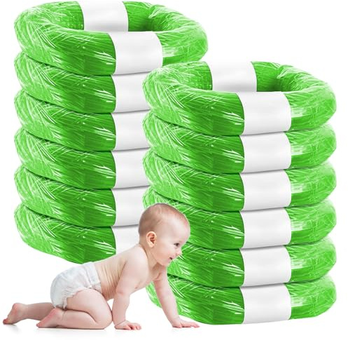 Brandname Couches Sensitives: 12 Pièces Protection Odeurs Écologique, Sacs Poubelle Couches Haute Absorption, Pour Usage Domestique (Vert)