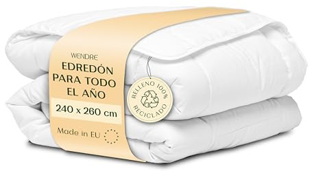 Wendre Piumino Mezza Stagione 240x260 – King Size – 300 GSM Trapuntato in Microfibra Traspirante, Anallergico – Certificato OEKO-TEX, Prodotto in Europa, Lavabile