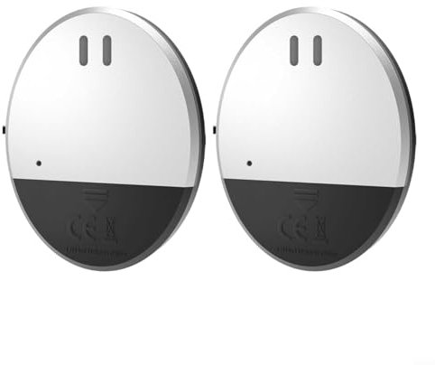 Emiif Lot de 2 détecteurs de vibrations fins pour fenêtres et portes, 130 dB - Détecteur de bris de verre - Système de sécurité avancé pour la maison et le bureau