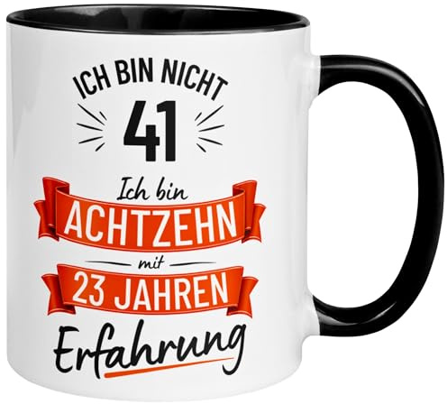 41 Geburtstag Männer Geschenk Tasse | Ich bin nicht 41 – Ich habe Erfahrung | Lustige Geburtstagstasse zum 41. Geburtstag | 41ter Geburtstag - Witziges Geburtstagsgeschenk Mann | Made in Germany