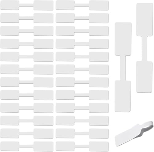 Etiquetas Adhesivas para Joyería, 1000 Unidades, 6x38mm, Blancas, Etiquetas de Precio en Rollo para Collares, Anillos y Pulseras (6X38MM)
