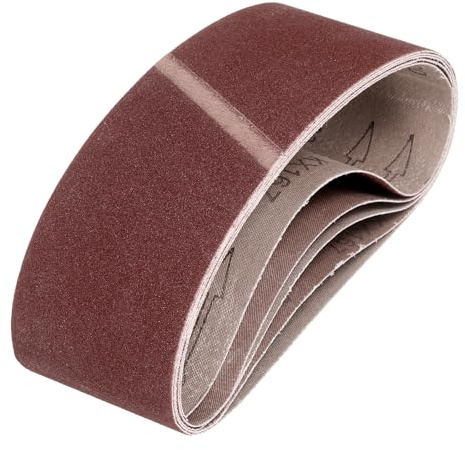 QUARKZMAN 64 mm x 356 mm slipband, 5 stycken 120 korn aluminiumoxid slipband för träbearbetning, metallpolering, knivvässare