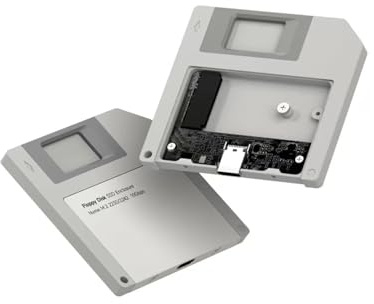 Hagibis Alloggiamento SSD, stile floppy disk USB 3.2 Gen2 10Gbps a NVMe PCI-E M.2 2230/2242 SSD Case, M.2 custodia per disco rigido esterno per MacBook Laptop iPad Android iPhone 17 Pro Max (grigio)