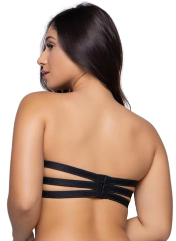 Hadara Sujetador Tomara Que CAIA con Aros para Mujer, Bojo Moldeado y Sujeción Reforzada, Cómodo y Seguro para Vestidos sin Tirantes (FR/ES, Letras, L, Regular, Regular, Negro)