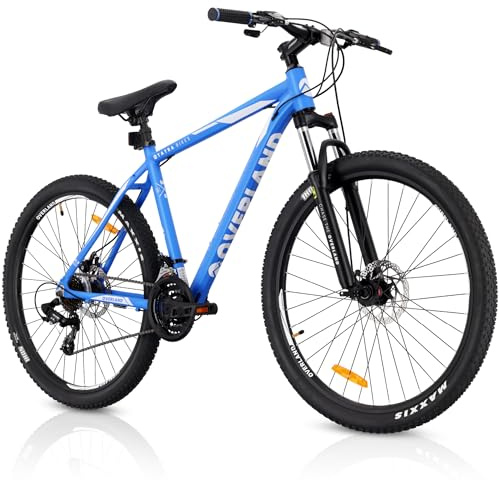 sun baby TATRA BIKES Bicicletta da 27.5 pollici Overland, mountain bike per adulti, leggero bici da ciclismo 27.5 - telaio in alluminio da 19 pollici, 21 marce, ammortizzatore, freni a disco - Blu