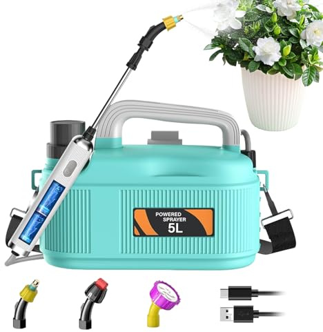 Riaisttd Spruzzatore per Prato - Spruzzatore Nebulizzante per Annaffiatura Ergonomico da 5,11 L,Spruzzo Elettrico per Acqua | per giardino esterno cortile fattoria serra campeggio patio interno casa