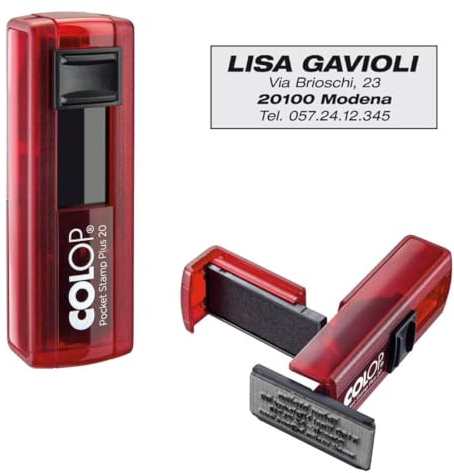 COLOP Timbri Tascabili Pocket Stamp Plus 20 Colop - 14X38 Mm - 4 - Rosso - Psp20. R
