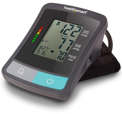 HealthSmart Digital Standard Wrist Blood Pressure Monitor with Automatic Adult Cuff That Displays Pulse Rate and Irregular Heartbeat Stores up to 60 Readings for 2 Users