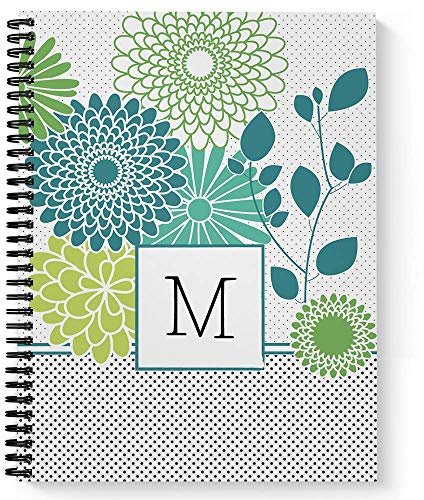 Gotcha Covered Notebooks Floral Traditionalist Personalized Notebook/Journal, Laminated Soft Cover, 120 pages of your selected paper, lay flat wire-o spiral. Size: 8.5” x 11”. Made in the USA