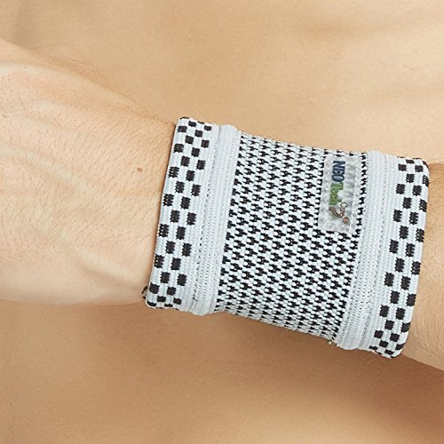 NEOtech Care Handgelenkbandage - Bambusfaser-Strickgewebe - leicht, elastisch & atmungsaktiv - für Männer & Frauen - Sport, Training, Fitnessstudio (Grau, 1 Einheit, Größe M)