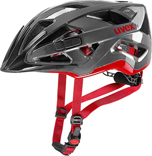 uvex Active - sicherer Allround-Helm für Damen und Herren - individuelle Größenanpassung - Anthracite-red - 52-57 cm