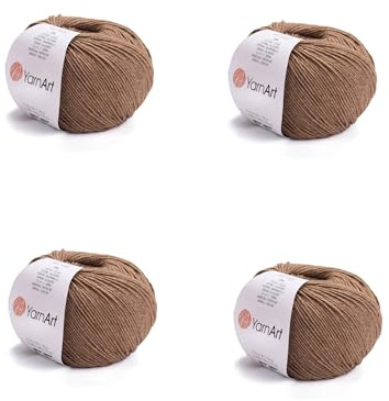 4 Skein 55% Cotton 45% Acrylic YarnArt Jeans Yarn 200 gr 696 yds Color (40)