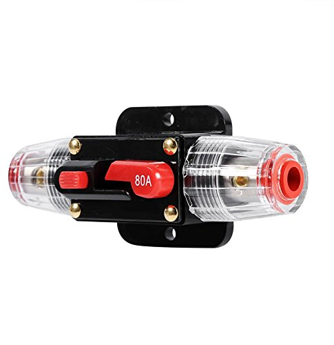 12v sicherungsautomat 80a Auto Sicherungsgehäuse, 50 Ampere -100 Ampere Wasserdichter 12-24V Leistungsschalter Sicherungshalter zurücksetzen Auto Sicherungshalter Audio Leistungsschalter (80A)