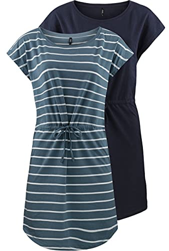 ONLY Vestido de verano para mujer, talla XS S, M, L, XL, XXL, a rayas, negro, 100% algodón