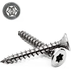 100 Stück Spanplattenschrauben 3,5x20 mm - A2 Edelstahl - Torx - TX10 - Senkkopf - Vollgewinde - Holzschrauben - Schrauben (100, 3,5x20 mm)