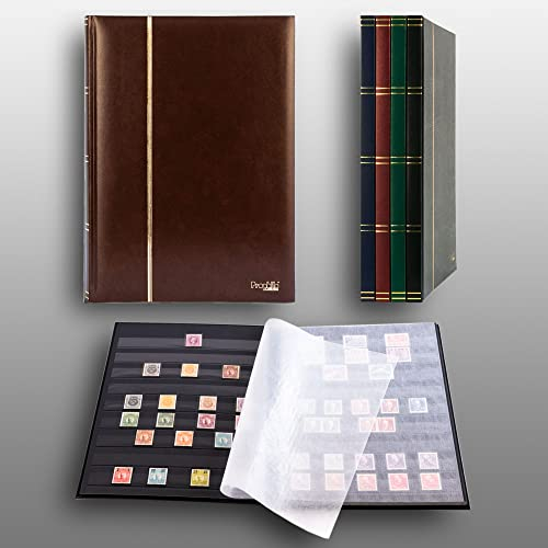 Prophila stamp album (new) 16 black sides, brown cover