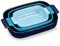 LOVECASA Rectangular Baking Dish Set of 3, Oven to Table Baking Dish with Ceramic Handles Ideal for Lasagne/Pie/Casserole/Tapas, Blue Series