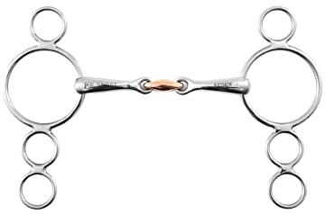 Premier Equine Mors 4 Anneaux Pessoa Double Brisure pour Cheval