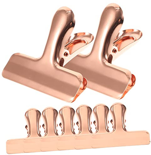 BESTonZON 8pcs Snack Bag Sealer Stainless Steel Sealing Clip Food Sealing Clips for Cellophane Bags