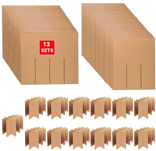 CONEHOY 13 Sets Moving Box Glasses Divider Kits Cardboard dividers fit boxes about 16 x 12 x 12 inches for Kitchen Dish Packing Wine Glassware Cardboard Box Compartments Dividers (Box Not Included)