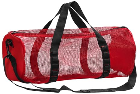 Extra Große Netztasche | Zylindrische Scuba Reisetasche Im Mesh-Design Mit Verstellbarem Riemen | Mesh Tauchtasche Zum Tauchen Oder Schnorcheln | Faltbare Übergroße -Duffle Bag