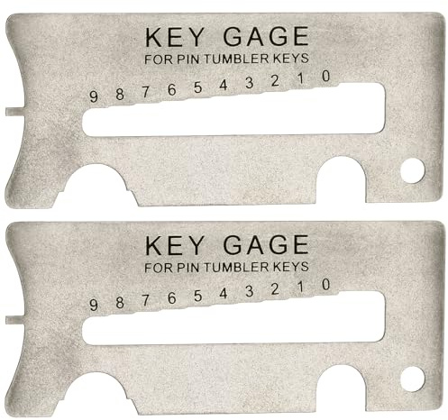 Kingdder 2 Pack 40-104 Key Gauge Gray Keying Tool Key Decoder & Lock Pick Alignment Professional Locksmith Measuring Tool