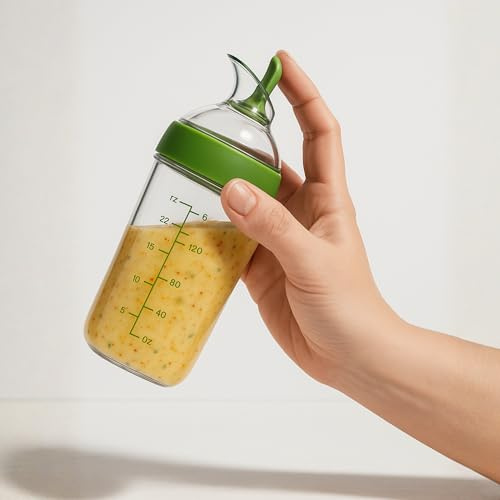 GOOD GRIPS - Shaker per condimento graduato da 200 ml | Bottiglia frullatore salsa insalata condimento | Oliera per aceto | Dosatore salsa per salsa Checker | In PP solido come il vetro