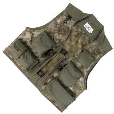 Zanthicia Gilet da Pesca in Rete, Gilet da Pesca Leggero, Giacca Multitasche, Tessuto Traspirante, attività all'Aria Aperta per Uomini, fotografici