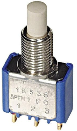 APEM 18535CD - Pulsante a pressione 30 V/DC 0.1 A 1 x On/(On) di richiamo 1 pz