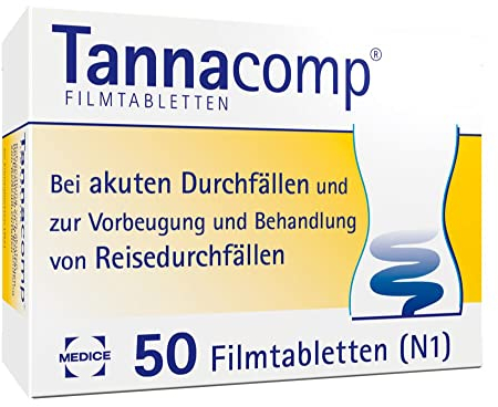 Tannacomp 50 Filmtabletten bei akutem Durchfall & Bauchkrämpfen - schnelle & zuverlässige Hilfe - für Kinder ab 5 Jahren