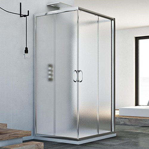 Idralite Junior Trio 3-seitige Duschkabine 75x75x75 cm H185 Strukturglas