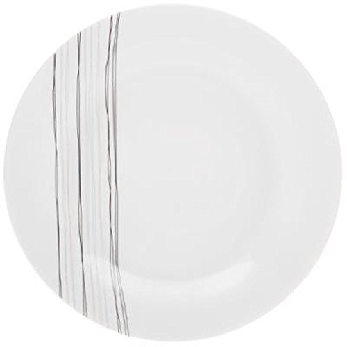 Secret de Gourmet - Lot de 6 Assiettes Plates Lignes 27cm Blanc