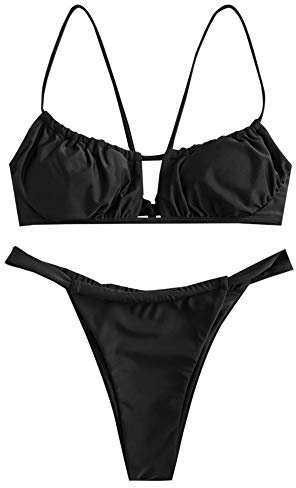 ZAFUL Maillots de Bain pour Femmes, Soutien-Gorge sans Bretelles Bikini Taille Basse Sexy