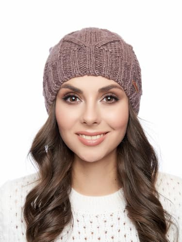 Marhatter Dammössa med pompon, vintermössa, dammössa, tofsmössa, flätmönster