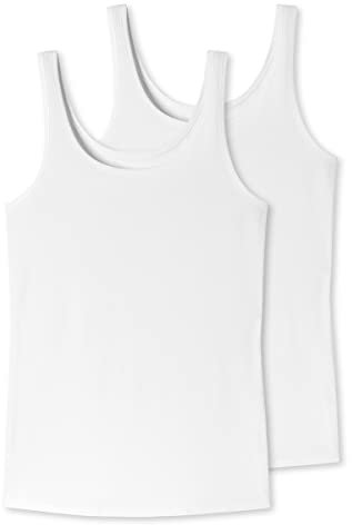 Uncover by Schiesser Damen 2PACK Trägertop Unterwäsche, Weiss, M