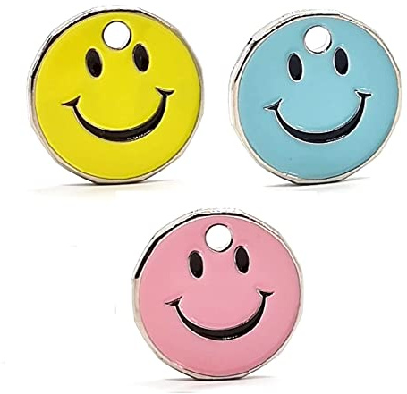 Set of 3 Units, one Each New Shape Happy face £1 Coin Trolley Tokens Keyrings Supermarket Locker