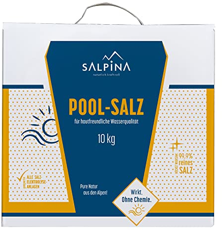 2 x SALPINA Poolsalz 10kg (20kg) ohne Trennmittel im Karton für Salzwasser-Pool & Schwimmbad I hochreines Siedesalz (99,9% NaCl) I schnell löslich, geeignet für Salz-Elektrolyseanalgen/Chlorinatoren