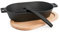 SANTOS Grillpfanne oval- 36 x19 cm - Gusseiserne Pfanne mit abnehmbarem Griff - Braten, Grillen - Gusseisenpfanne oval - Backofen, Gas- & Kohlegrill