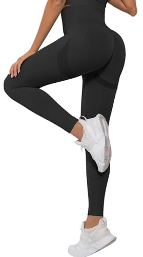 Merlvida Scrunch Butt Sportleggings dam hög midja sömlösa push-up leggings ogenomskinliga boom booty leggings sportbyxor med magkontroll smala sportleggings gymleggings byxor för yoga fitness träning