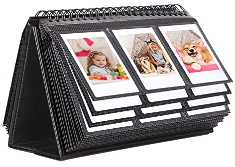 96 Tasche Mini Desk Album fotografico per la fotocamera istantanea Fujifilm Instax Mini 12/11/9/40/EVO, Compatibile con i film Polaroid Z2300/PIC - 300P/Z2300/Snap (Nero)