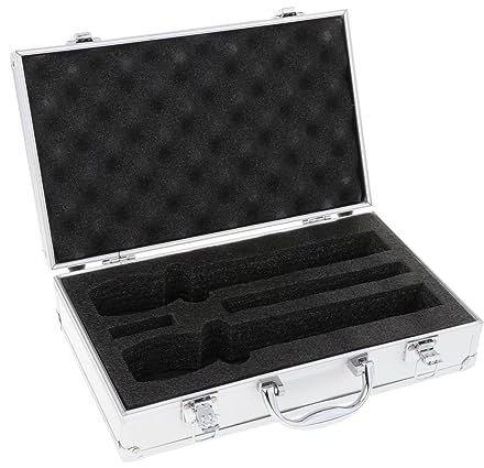 Baoblaze Mikrofonkoffer Hartschale, Mikrofonkoffer Instrumentenaufbewahrungskoffer mit Schwamm, Mikrofonkoffer hart, Mikrofontragekoffer für Studio, Bühne, ARGENT