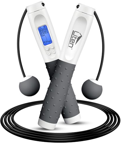 Springseil, Uten Springseil mit Zähler Erwachsene Kinder Seilspringen Fitness verstellbares schnurloses Hüpfseil Sport mit Silikongriff