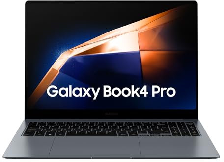 Samsung Galaxy Book4 Pro, Ordenador Portátil Ultrafino 16 HDR, Táctil, Intel Core Ultra 7-155H, 16GB RAM, 512GB SSD, Intel ARC Graphics, Windows 11 Home, Gris Moonstone, Teclado QWERTY Español