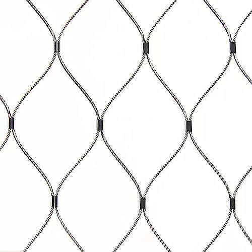 Malla flexible de acero inoxidable para jardín, balcón, escalera, caballete, fácil de cortar e instalar (plata, 2 x 6 m)