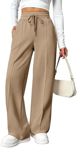 PINSPARK Pantalon de Jogging pour Femme Pantalon de Sport Taille Haute Pantalon de survêtement Large avec Taille élastique Pantalon de Yoga Pantalon d'entraînement